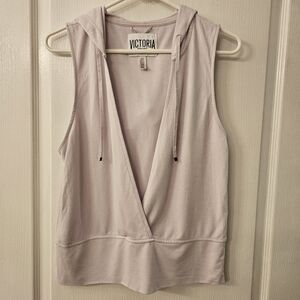 Victoria's secret sport women's XS extra small v neck wrap tabk hoodie 70% modal